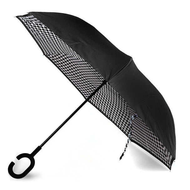 Umbrella - Double Layer Houndstooth Inverted