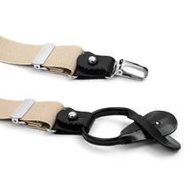 Load image into Gallery viewer, Men&#39;s Suspenders - Boxed Convertible Button Strap and Clip-On with Leather Trim
