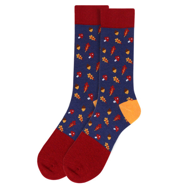 Men's Socks - Acorn Fall Leaves Novelty Socks