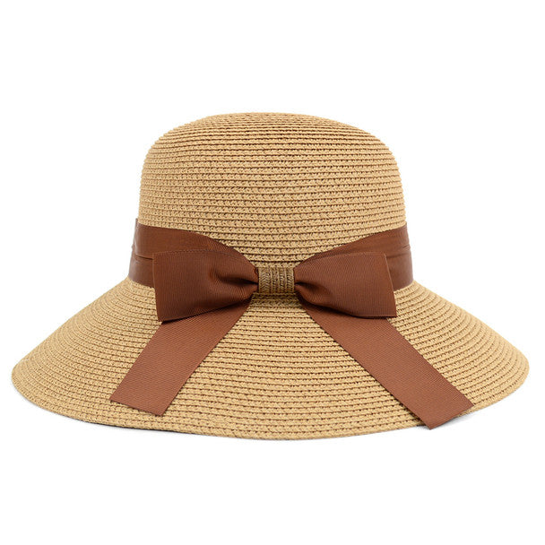 Women's Hat - Floppy Sun Hat with Ribbon Bowknot
