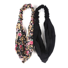 Load image into Gallery viewer, Headband - Solid and Floral Headband Set 2 Pc
