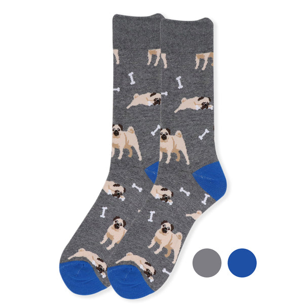 Men's Socks - Novelty Pug Dog Socks