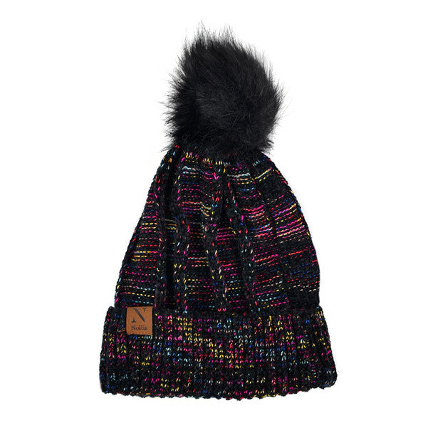 Women's Winter Hat - Extra Soft Multicolored Pom Pom Knit Hat
