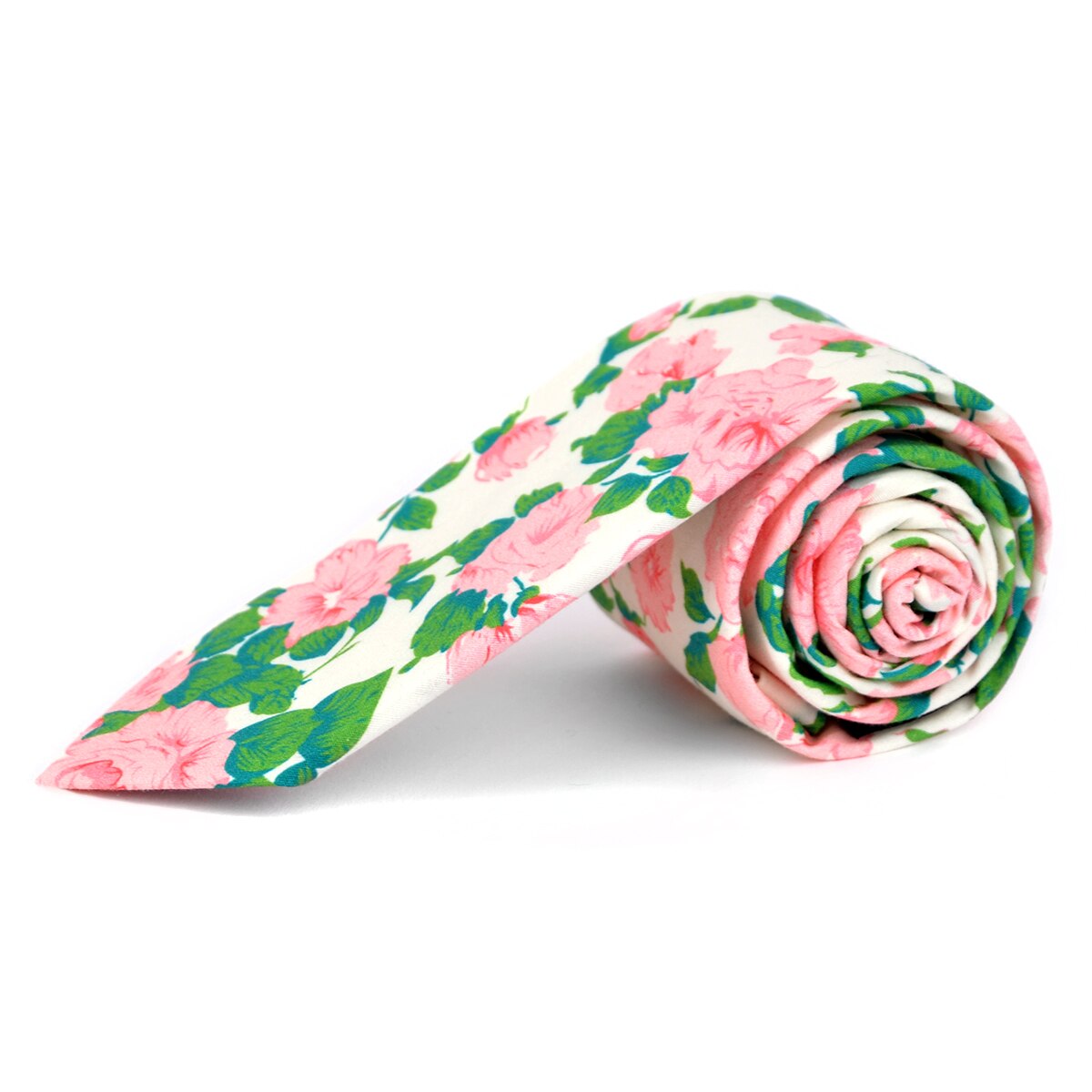 Tie - Floral Cotton Slim Tie  2.5