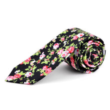 Load image into Gallery viewer, Tie - Floral Cotton Slim Tie  2.5&quot;
