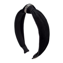 Load image into Gallery viewer, Headband - Velvet &quot;C&quot; Shaped Knotted with Rhinestones
