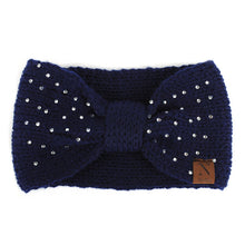 Load image into Gallery viewer, Women&#39;s Winter Headband - Rhinestone Knotted Knit Winter Headband Ear Warmer
