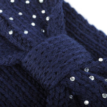 Load image into Gallery viewer, Women&#39;s Winter Headband - Rhinestone Knotted Knit Winter Headband Ear Warmer
