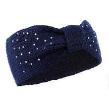 Load image into Gallery viewer, Women&#39;s Winter Headband - Rhinestone Knotted Knit Winter Headband Ear Warmer
