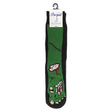 Load image into Gallery viewer, Parquet Men’s Zombie Feet Novelty Crew Socks – Black, Green &amp; Red
