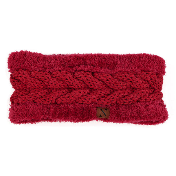 Women's Winter Headband - Thick fleece Lined Knit Winter Head Band