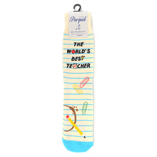 Load image into Gallery viewer, Men&#39;s Socks - The World&#39;s Best Teacher Novelty Sock
