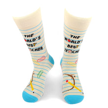 Load image into Gallery viewer, Men&#39;s Socks - The World&#39;s Best Teacher Novelty Sock
