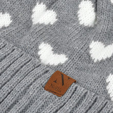 Load image into Gallery viewer, Women&#39;s Winter Hat - Hearts and Pom Pom Knit
