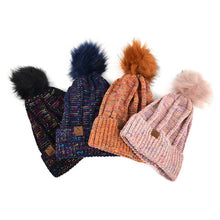 Load image into Gallery viewer, Women&#39;s Winter Hat - Extra Soft Multicolored Pom Pom Knit Hat
