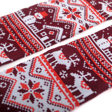 Load image into Gallery viewer, Parquet Vintage Winter Pattern Novelty Crew Socks – Green or Burgundy
