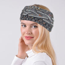 Load image into Gallery viewer, Women&#39;s Headband Warmer - Rhinestone Knit Winter Headband Ear Warmer
