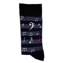 Load image into Gallery viewer, Men&#39;s Socks - Music Sheet Note Novelty
