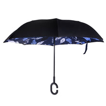 Load image into Gallery viewer, Umbrella - Blue Leaf Batik Double Layer Inverted
