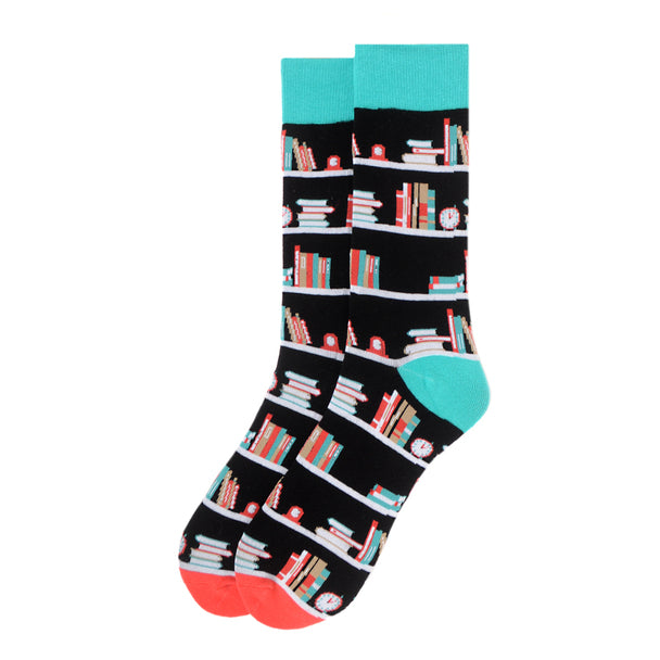 Men's Socks - book Shelves Novelty Socks