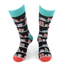 Load image into Gallery viewer, Men&#39;s Socks - book Shelves Novelty Socks
