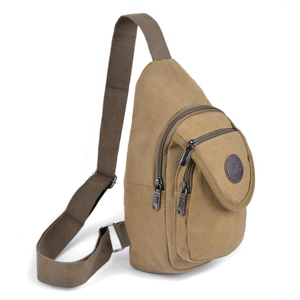 Crossbody Sling Bag - Tan Backpack - Adjustable Strap