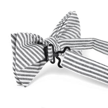 Load image into Gallery viewer, Men&#39;s Striped Seersucker Cotton Bow Tie &amp; Hanky Set - CTBH1732
