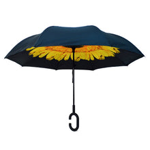 Load image into Gallery viewer, Umbrella - Yellow Flower Double Layer Inverted
