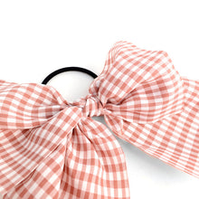 Load image into Gallery viewer, Ribbon Hair Tie - Pink Checkered
