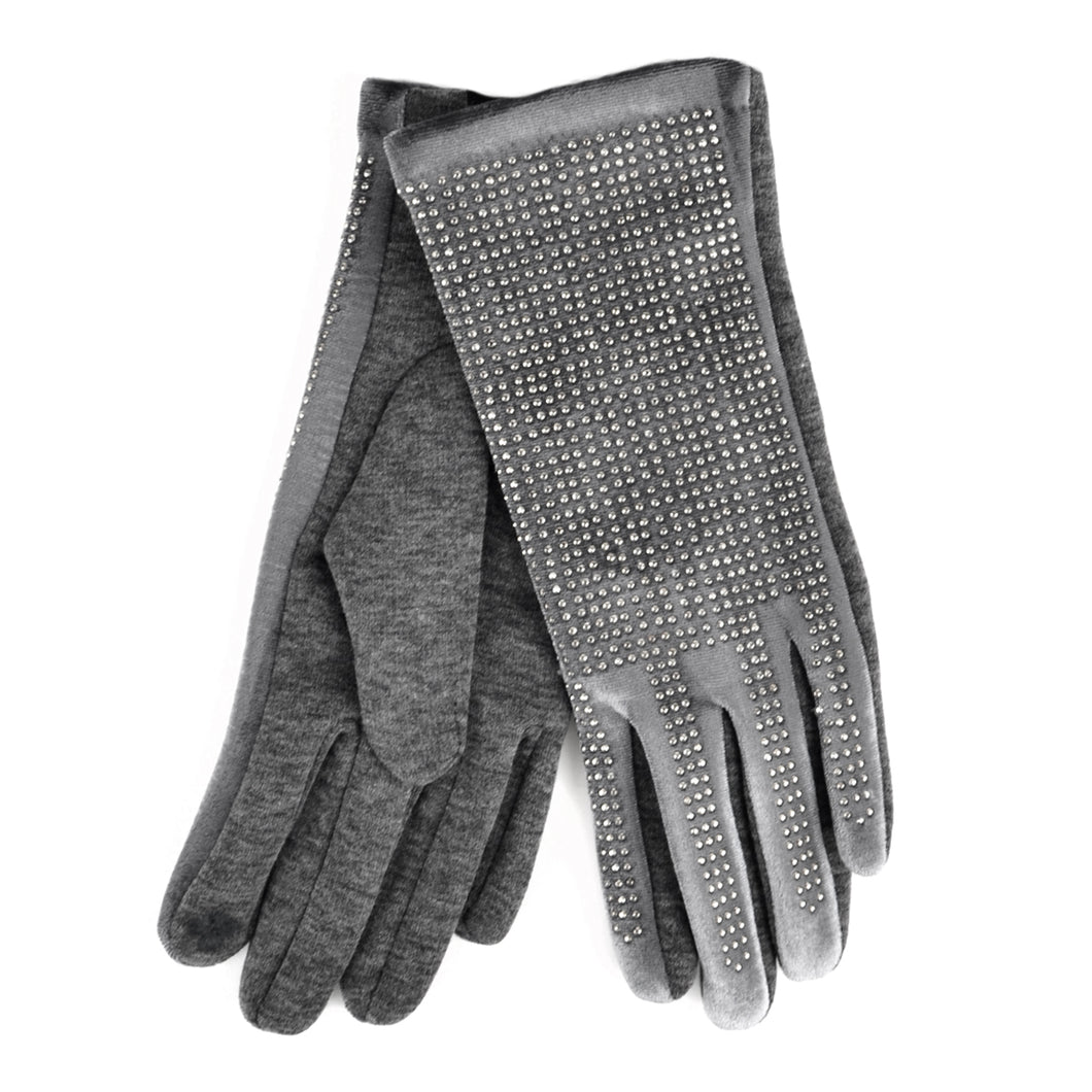 Women's Winter Gloves - Rhinestone Studded - Touch Screen