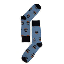 Load image into Gallery viewer, Parquet Men’s “Best Dad” Hat &amp; Mustache Novelty Crew Socks – Blue or Gray
