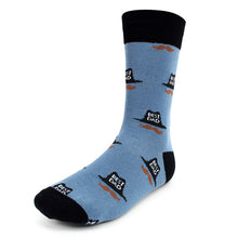 Load image into Gallery viewer, Parquet Men’s “Best Dad” Hat &amp; Mustache Novelty Crew Socks – Blue or Gray
