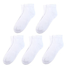 Load image into Gallery viewer, Men&#39;s Socks - 5 Pairs Quarter Cut White
