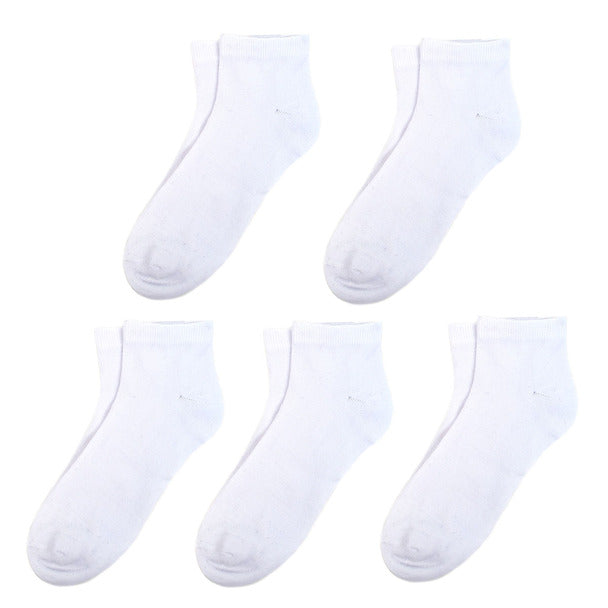 Men's Socks - 5 Pairs Quarter Cut White