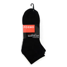 Load image into Gallery viewer, Men&#39;s Socks - 5 Pairs Quarter Cut Black &amp; Gray Socks
