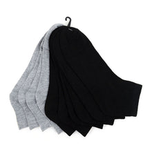 Load image into Gallery viewer, Men&#39;s Socks - 5 Pairs Quarter Cut Black &amp; Gray Socks
