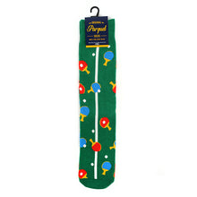 Load image into Gallery viewer, Parquet Men’s Ping Pong Pattern Novelty Crew Socks – Green
