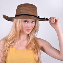 Load image into Gallery viewer, Women&#39;s Hats - Wide Brim Floppy Sun Hat with Ribbon Bowknot
