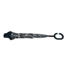 Load image into Gallery viewer, Parquet Snake Print Inverted Umbrella – Double Layer, UV Protection, C-Handle
