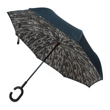 Load image into Gallery viewer, Parquet Snake Print Inverted Umbrella – Double Layer, UV Protection, C-Handle
