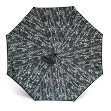 Load image into Gallery viewer, Parquet Snake Print Inverted Umbrella – Double Layer, UV Protection, C-Handle

