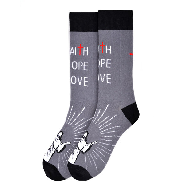 Parquet Men’s Faith Hope Love Novelty Crew Socks