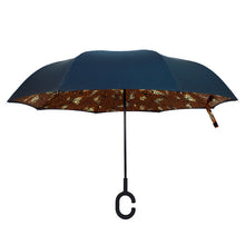 Load image into Gallery viewer, Umbrella - Brown Leopard Print Double Layer Inverted
