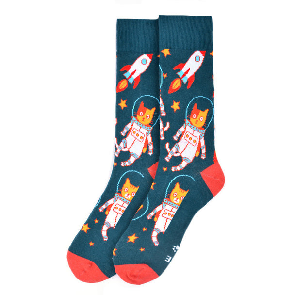 Men's Socks - Space Cats Novelty Socks