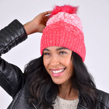 Load image into Gallery viewer, Women&#39;s Winter Hat - Split Toned Pom Pom Knit Hat

