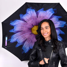 Load image into Gallery viewer, Umbrella - Purple and Blue Flower Double Layer Inverted
