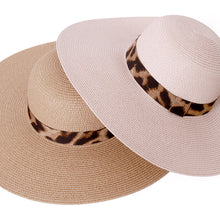 Load image into Gallery viewer, Women&#39;s Hats - Summer Leopard Print Sun Hat
