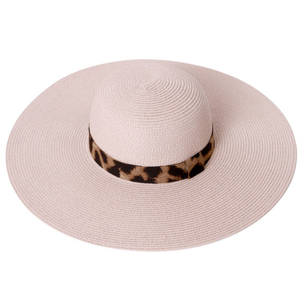 Women's Hats - Summer Leopard Print Sun Hat