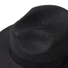 Load image into Gallery viewer, Women&#39;s Hats - Wide Brim Ribbon Straw Hat
