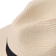 Load image into Gallery viewer, Women&#39;s Hats - Wide Brim Ribbon Straw Hat
